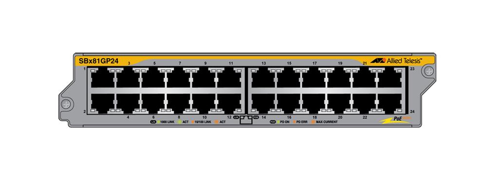 AT-SBx81GP24 Allied Telesis Switchblade 24-port 10/100/1000T PoE Ethernet Line Card