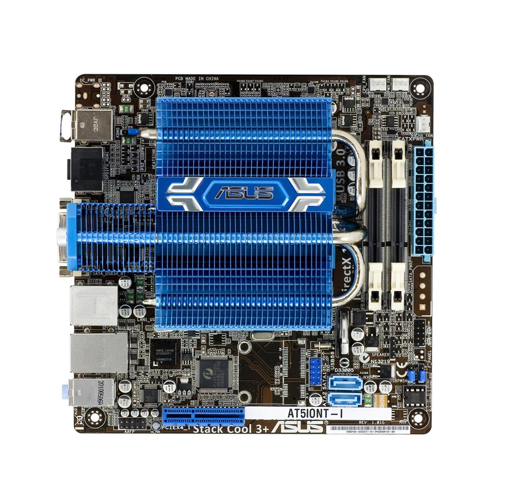 AT5IONT-I ASUS Intel NM10 Express Chipset Intel Atom Dual Core Processors Support DDR3 2x SO-DIMM 2x SATA 3.0Gb/s Mini ITX Motherboard (Refurbished)
