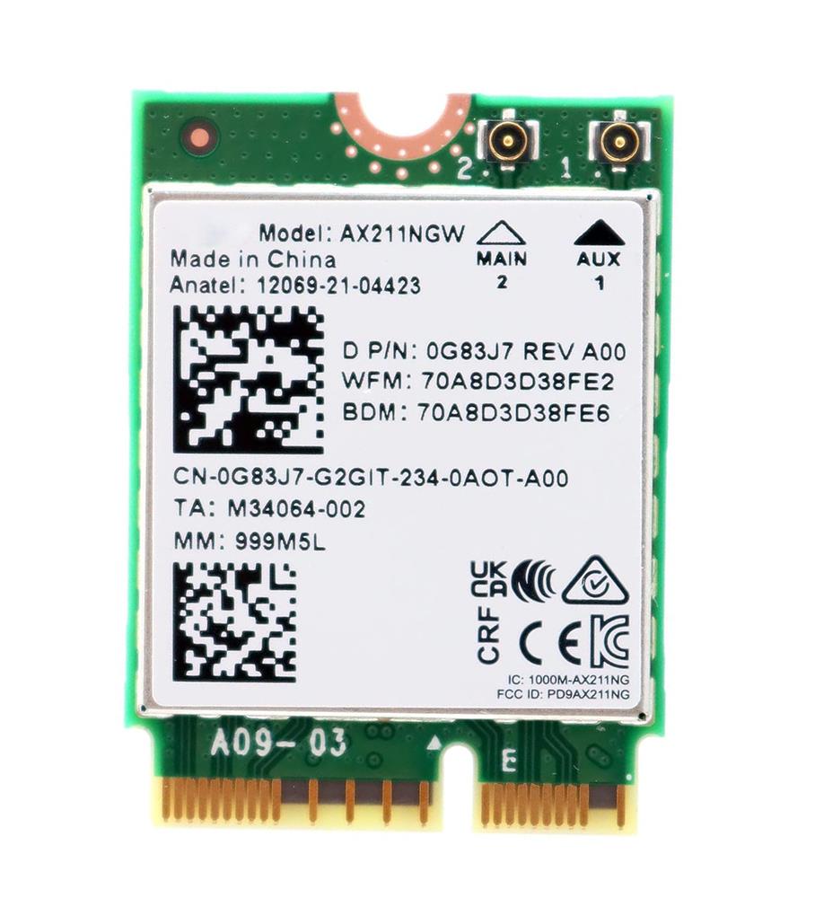 AX211NGW Intel Wi-Fi 6E AX211 6E 2.40Gbps Bluetooth 5.3 M.2 2230 Interface Network Adapter