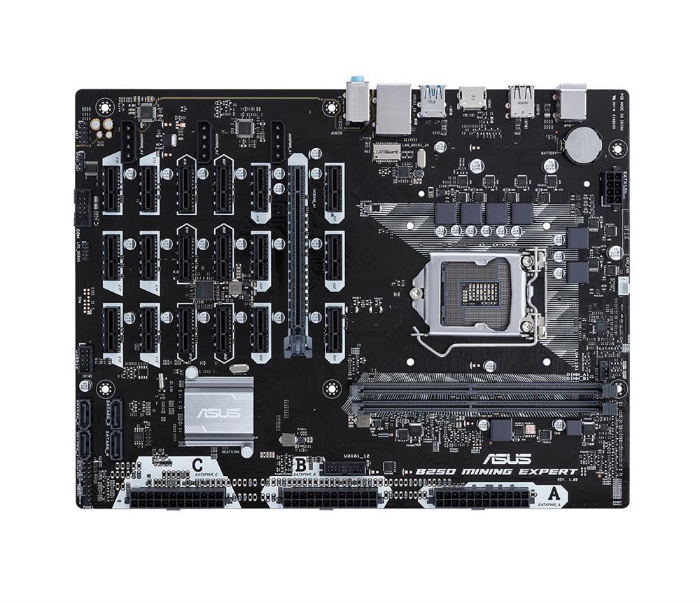 B250MININGEXPERT ASUS Socket LGA 1151 Intel B250 Chipset Core i7 / i5 / i3 / Pentium / Celeron Processors Support DDR4 2x DIMM 4x SATA 6.0Gb/s ATX Motherboard (Refurbished)
