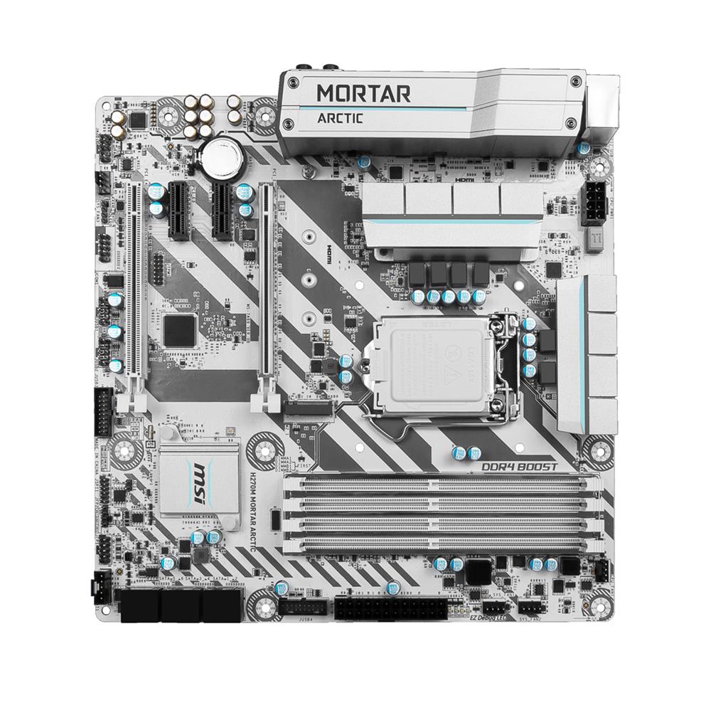 B250MMORTARARCTIC MSI Socket LGA 1151 Intel B250 Chipset 7th/6th Generation Core i7 / i5 / i3 / Pentium / Celeron Processors Support DDR4 4x DIMM 6x SATA 6.0Gb/s Micro-ATX Motherboard (Refurbished) B250M MORTAR ARCTIC