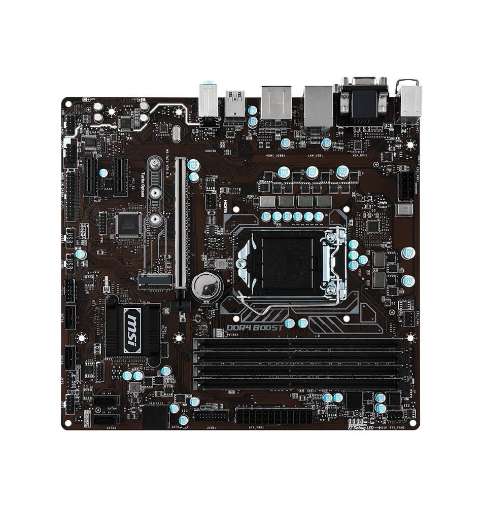 B250M PRO-VDH MSI Socket LGA 1151 Intel B250 Chipset 7th/6th Generation Core i7 / i5 / i3 / Pentium / Celeron Processors Support DDR4 4x DIMM 6x SATA 6.0Gb/s Micro-ATX Motherboard (Refurbished)