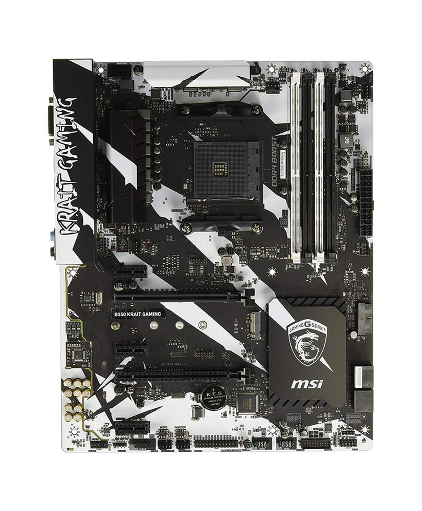 B350KRAITGAMING MSI Socket AM4 AMD B350 Chipset AMD Ryzen /7th Generation A-Series/ Athlon Processors Support DDR4 4x DIMM 4x SATA 6.0Gb/s ATX Motherboard (Refurbished) B350 KRAIT GAMING