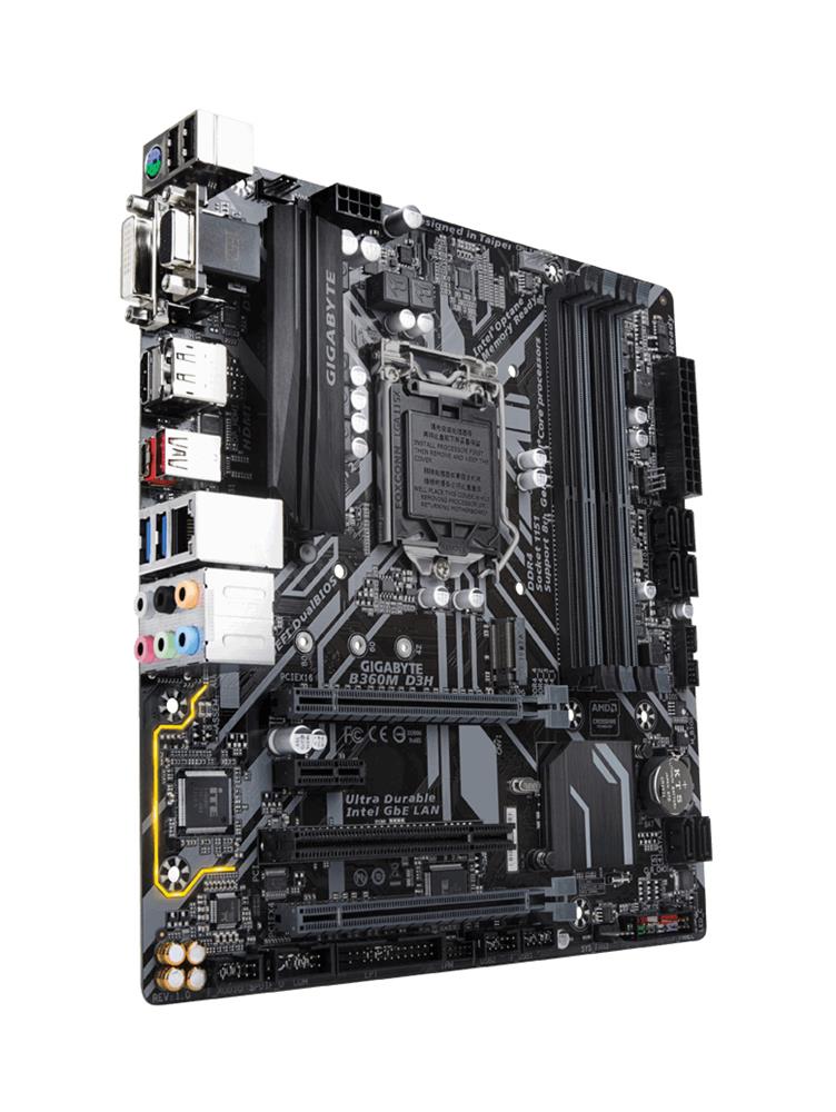 B360M D3H GSM Gigabyte Socket LGA 1151 Intel B360 Express Chipset 8th Generation Core i7 / i5 / i3 / Pentium / Celeron Processors Support DDR4 4x DIMM 6x SATA 6.0Gb/s Micro-ATX Motherboard (Refurbished)