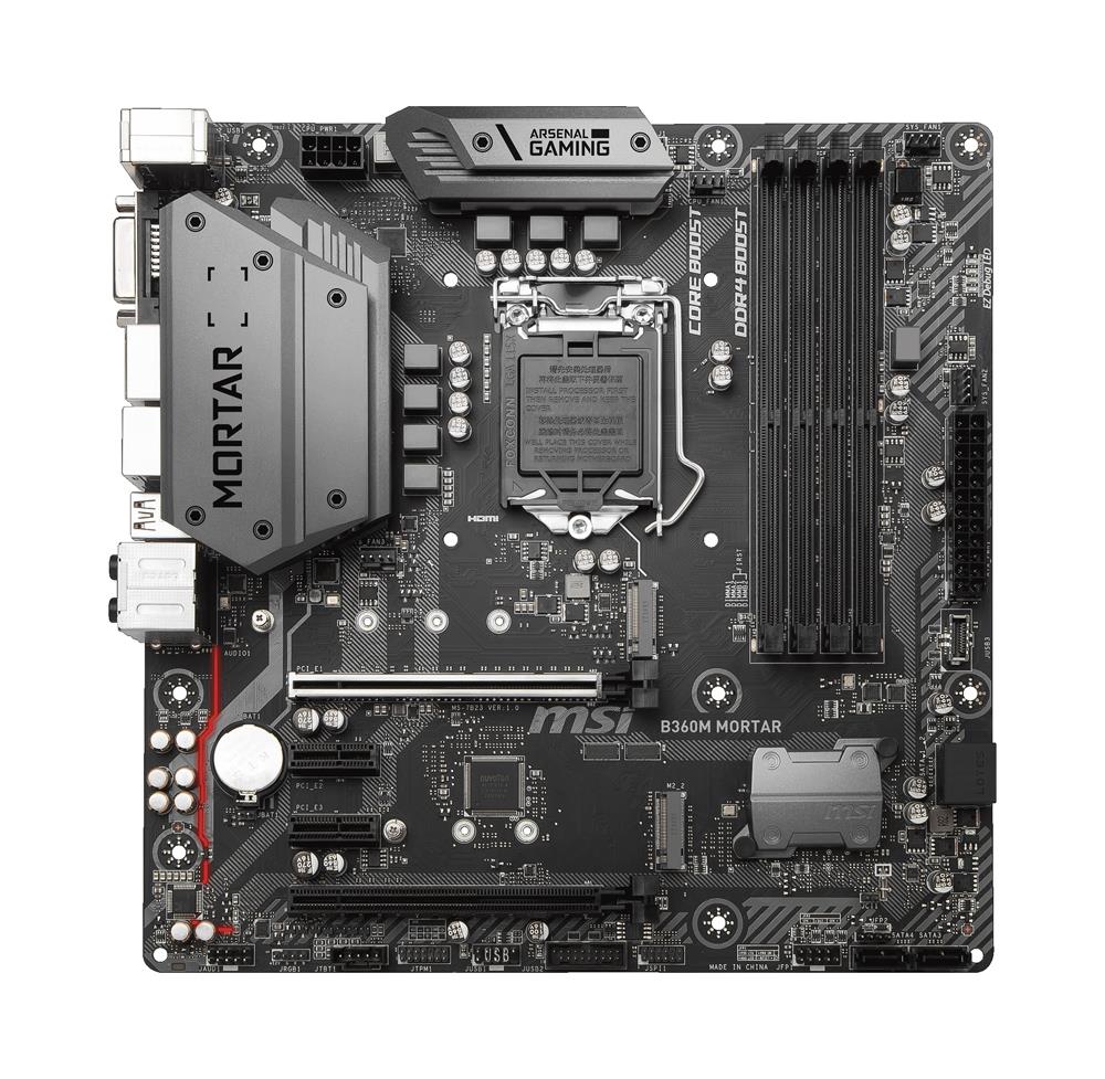 B360M MORTAR MSI Socket LGA 1151 Intel B360 Chipset 8th Generation Core Processors Support DDR4 4x DIMM 4x SATA 6.0Gb/s Micro-ATX Motherboard (Refurbished)