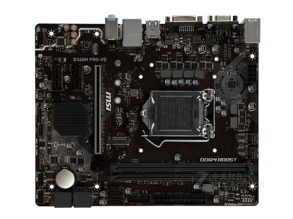 B360MPROVD MSI B360M PRO-VD Socket LGA 1151 Intel B360 Chipset 8th Generation Intel Core Processors Support DDR4 2x DIMM 6x SATA 6.0Gb/s Micro-ATX Motherboard (Refurbished)