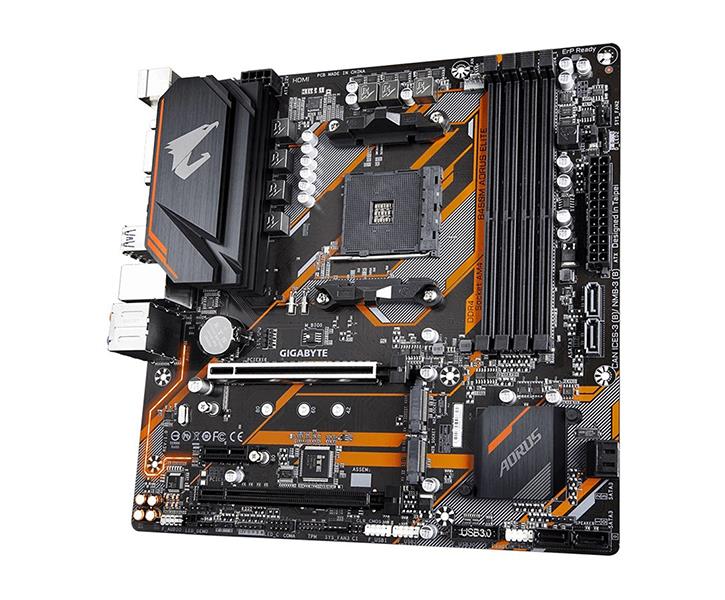 B450M AORUS ELITE Gigabyte Socket AM4 AMD B450 Chipset AMD Ryzen Processors Support DDR4 4x DIMM 4x SATA 6.0Gb/s Micro-ATX Motherboard Refurbished (Refurbished)
