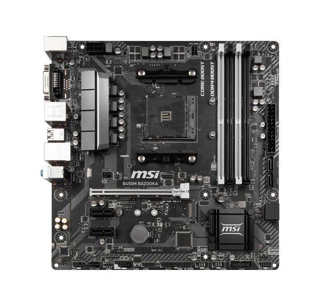 B450MBAZO-A1 MSI B450M BAZOOKA Socket AM4 AMD B450 Chipset AMD Ryzen 7 Processors Support DDR4 2x DIMM 4x SATA 6.0Gb/s Micro-ATX Motherboard (Refurbished)