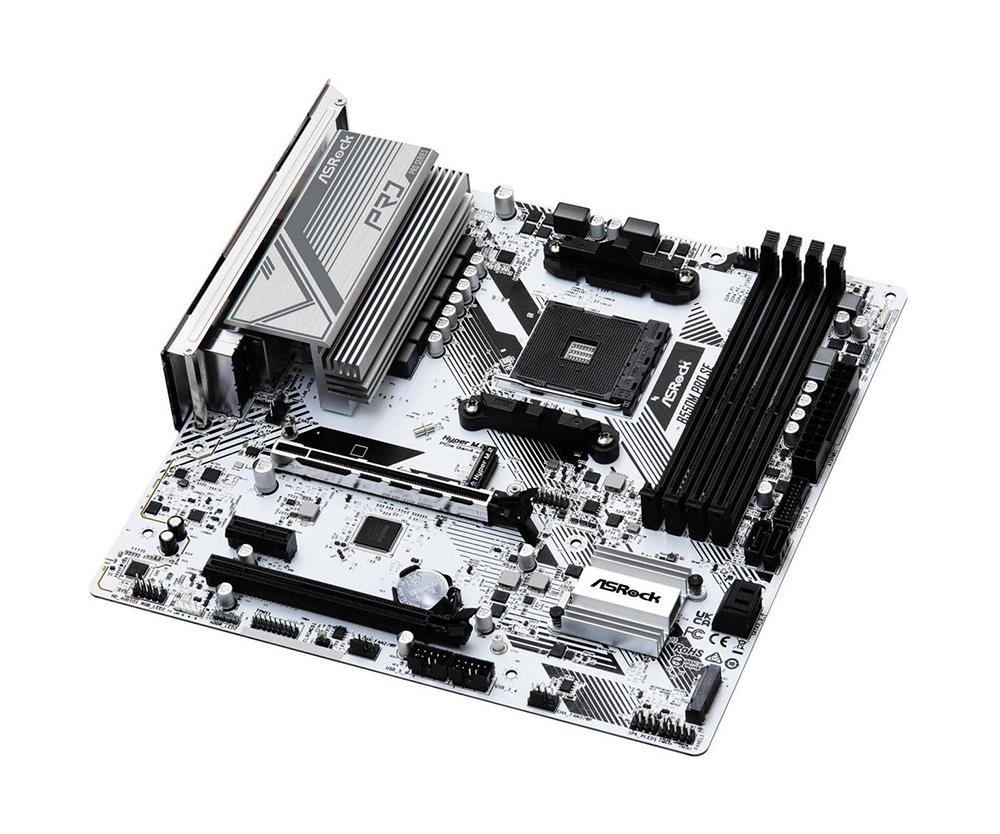 B550M Pro SE ASRock Socket AM4 AMD Pro 565 Chipset AMD Ryzen 3000, 3000 G-Series, 5000 and 5000 G-Series Processors Support DDR4 4x DIMM 4x SATA3 6.0Gb/s Micro-ATX Motherboard (Refurbished)