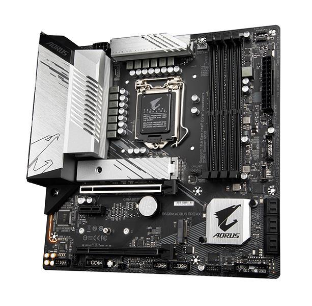 B560M AORUS PRO AX (rev. 1.x) Gigabyte Socket LGA 1200 Intel B560 Express Chipset 11th Generation Intel Core i9 / i7 / i5 / i3 / Pentium / Celeron Processors Support DDR4 4x DIMM 6x SATA 6.0Gb/s Micro ATX Motherboard (Refurbished)