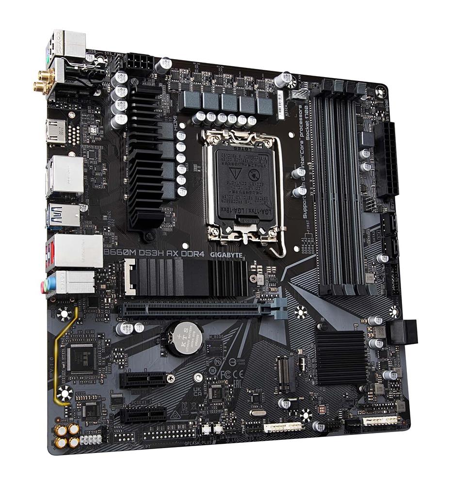 B660M DS3H DDR4 Gigabyte Socket LGA 1700 Intel B660 Chipset Intel Core / Pentium / Celeron Processors Support DDR4 4x DIMM 4x SATA 6.0Gb/s Micro-ATX Motherboard (Refurbished)
