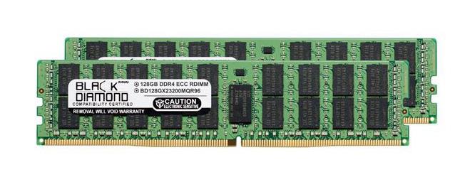 BD128GX23200MQR96 Black Diamond 256GB Kit (2 x 128GB) PC4-25600 DDR4-3200MHz ECC Registered CL22 288-Pin DIMM 1.2V Quad Rank Memory Module