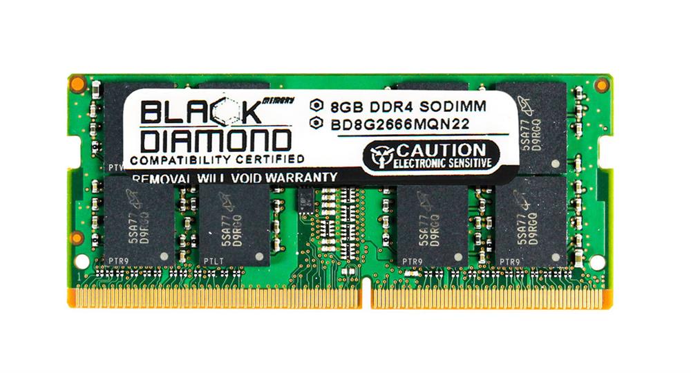 BD8G2666MQN22 Black Diamond 8GB PC4-21300 DDR4-2666MHz non-ECC Unbuffered CL19 260-Pin SoDimm 1.2V Dual Rank Memory Module