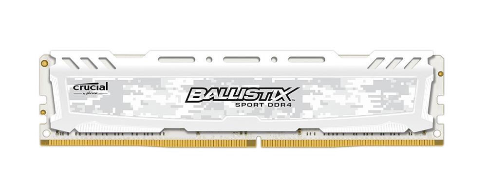 BLS16G4D240FSC Crucial Ballistix Sport LT White 16GB PC4-19200 DDR4-2400MHz non-ECC Unbuffered CL16 (16-16-16) 288-Pin DIMM 1.2V Memory Module