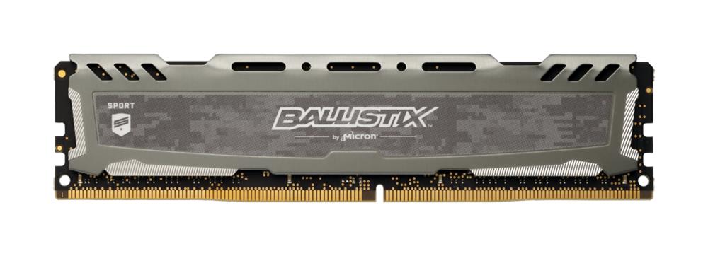 BLS16G4D32AESB Crucial Ballistix Sport LT Gray 16GB PC4-25600 DDR4-3200 non-ECC Unbuffered CL16 (16-18-18) 288-Pin DIMM 1.35V Memory Module