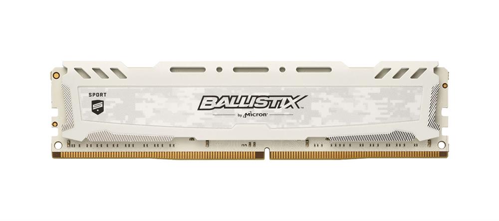 BLS16G4D32AESC Crucial Ballistix Sport LT White 16GB PC4-25600 DDR4-3200 non-ECC Unbuffered CL16 (16-18-18) 288-Pin DIMM 1.35V Memory Module