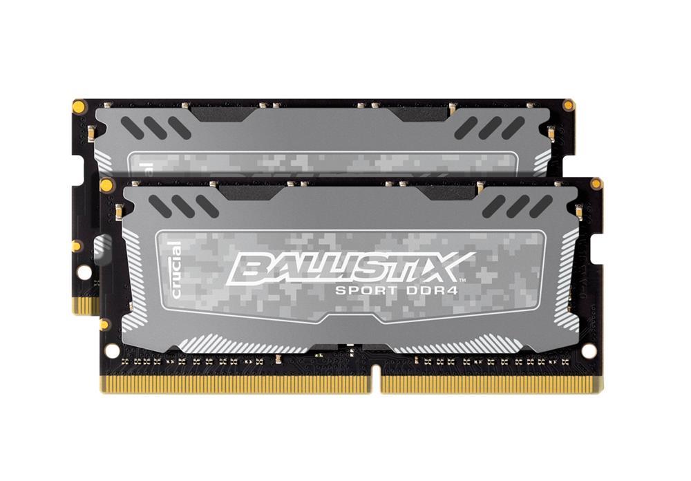 BLS2K16G4S240FSD Crucial Ballistix Sport LT 32GB Kit (2 X 16GB) PC4-19200 DDR4-2400MHz non-ECC Unbuffered CL16 260-Pin SoDimm 1.2V Memory