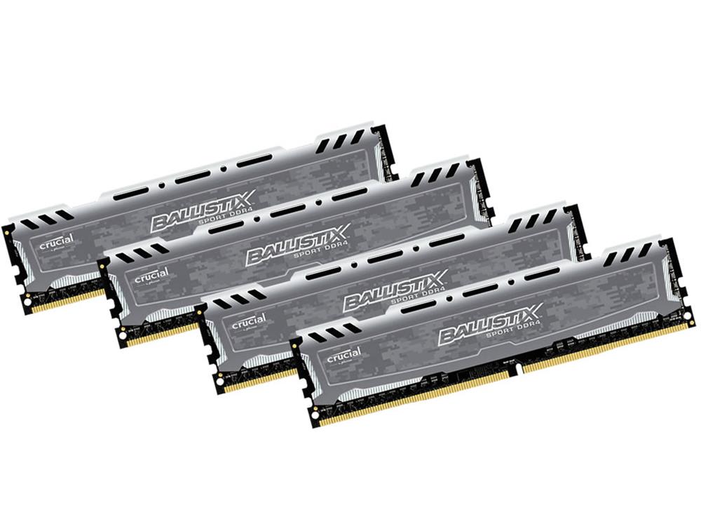 BLS4K4G4D240FSA Crucial Ballistix Sport 16GB Kit (4 X 4GB) PC4-19200 DDR4-2400MHz non-ECC Unbuffered CL16-16-16 288-Pin DIMM 1.2V Memory