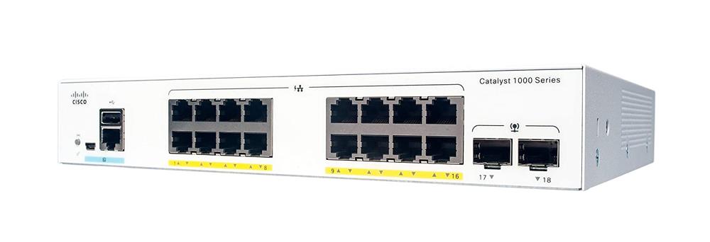 C1000-16P-E-2G-L Cisco Catalyst 1000 16-Ports Ge Poe Ext Ps 2x 1g SFP (Refurbished)