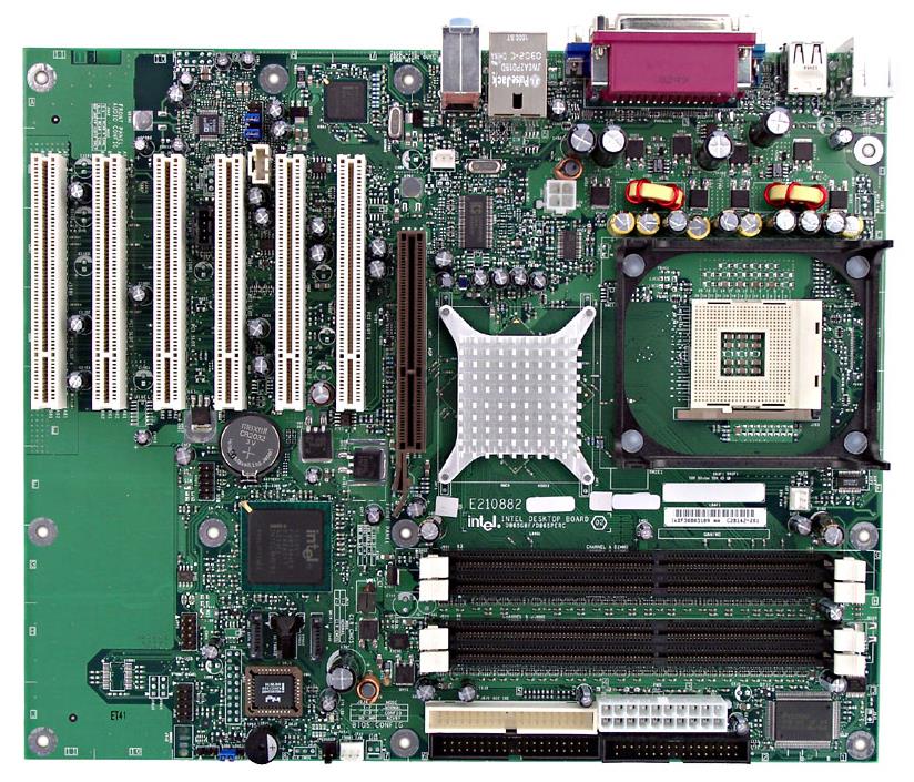 C28142-412 Intel D865GBF Socket 478 Intel 865G Chipset Intel Pentium 4/ Celeron Processors Support DDR 4x DIMM 2x SATA 1.5Gb/s ATX Motherboard (Refurbished)