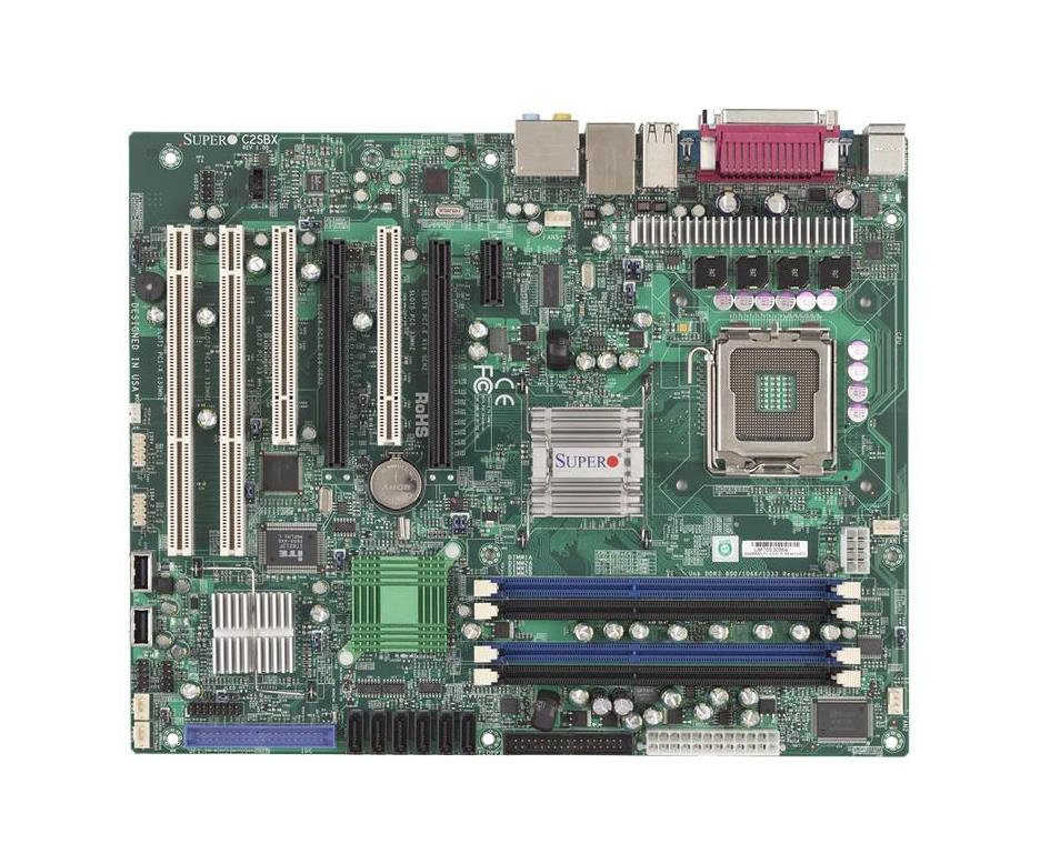 C2SBX SuperMicro Intel X38/ ICH9R Chipset Core 2 Extreme QX9000/ QX6000/ Core 2 Quad Q9000/ Q8000/ Q6000/ Core 2 Duo E8000/ E7000/ E6000/ E4000 Series Processors Support Single Socket LGA775 ATX Workstation Motherboard (Refurbished)