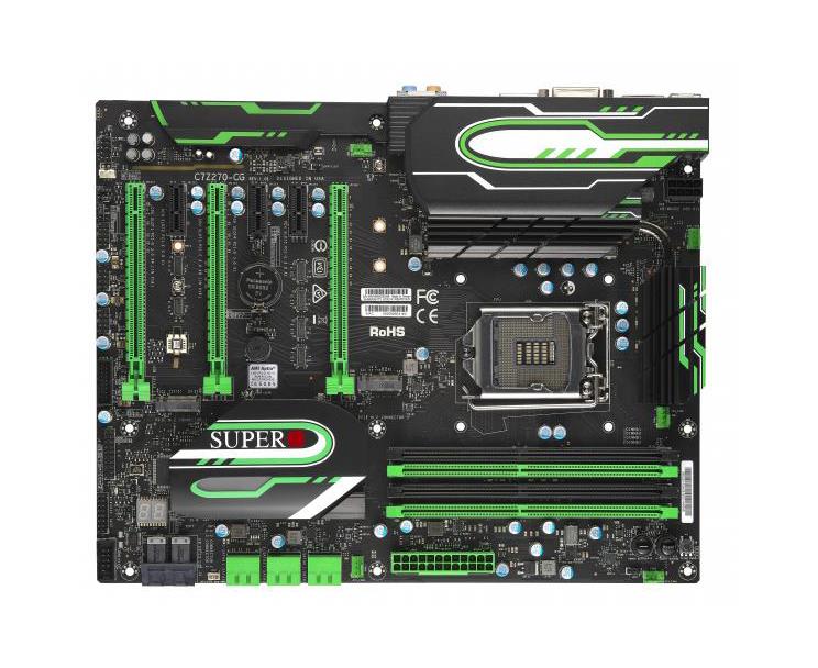 C7Z270-CG SuperMicro Socket LGA 1151 Intel Z270 Express Chipset 6th Generation Core i7 / i5 / i3 Processors Support DDR4 4x DIMM 6x SATA3 6.0Gb/s ATX Motherboard (Refurbished)