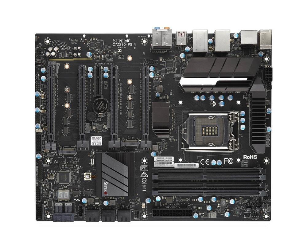 C7Z270-PG-O SuperMicro C7Z270-PG Socket LGA 1151 Intel Z270 Express Chipset 6th Generation Core i7 / i5 / i3 Processors Support DDR4 4x DIMM 6x SATA3 6.0Gb/s ATX Motherboard (Refurbished) (Refurbished)