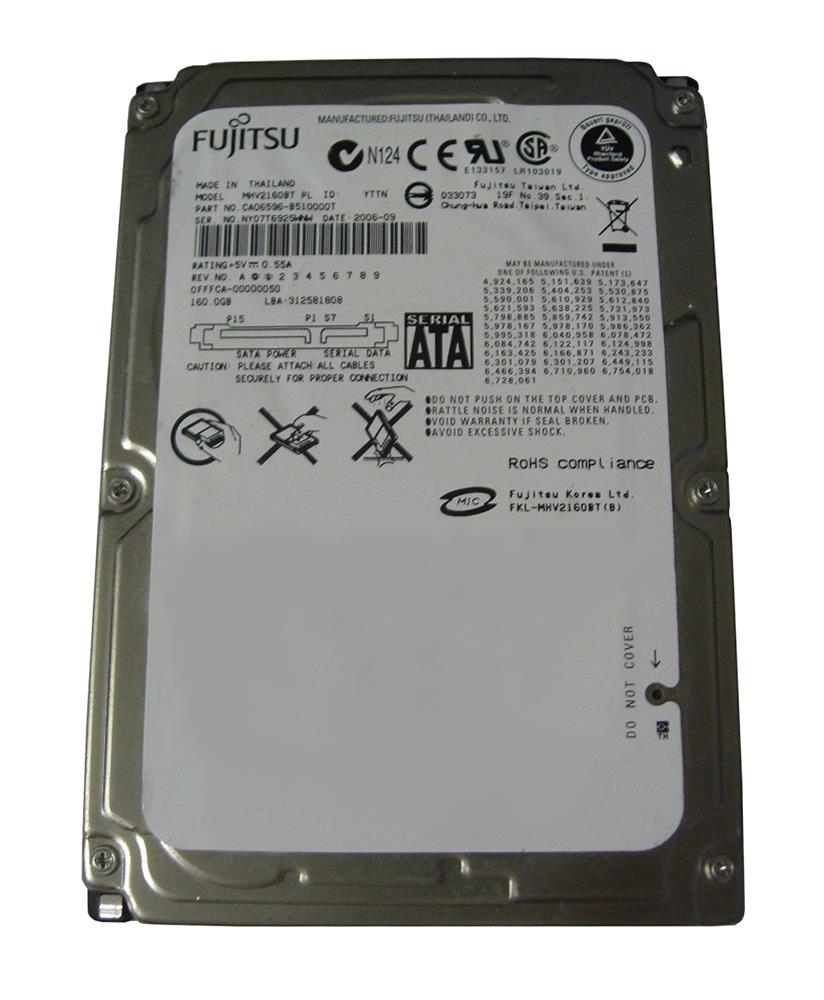 CA06596-B510000T Fujitsu Mobile 160GB 4200RPM SATA 1.5Gbps 8MB Cache 2.5-inch Internal Hard Drive