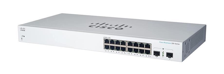 CBS220-16T-2G-EU-RF Cisco Business 220 Series CBS220-16T-2G 16 x Ports 10/100/1000Base-T + 2 x SFP Ports Layer 2 Managed Rack-mountable Gigabit Ethernet Network Switch (Refurbished)
