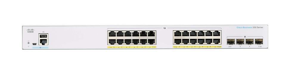 CBS350-24FP-4X-IN= Cisco Business 350 Series CBS350-24FP-4X 24 x Ports PoE+ 10/100/1000Base-T + 4 x SFP+ Ports Layer 3 Managed Rack-mountable Gigabit Ethernet Network Switch (Refurbished)