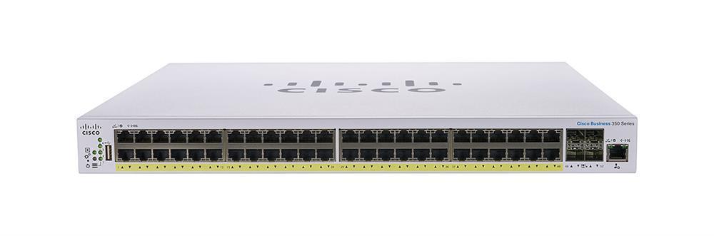 CBS350-48FP-4G-TW Cisco Business 350 Series CBS350-48FP-4G 48 x RJ-45 Ports PoE+ 10/100/1000Base-T 4 x SFP Ports Layer 3 Managed Rack-mountable Gigabit Ethernet Network Switch (Refurbished)
