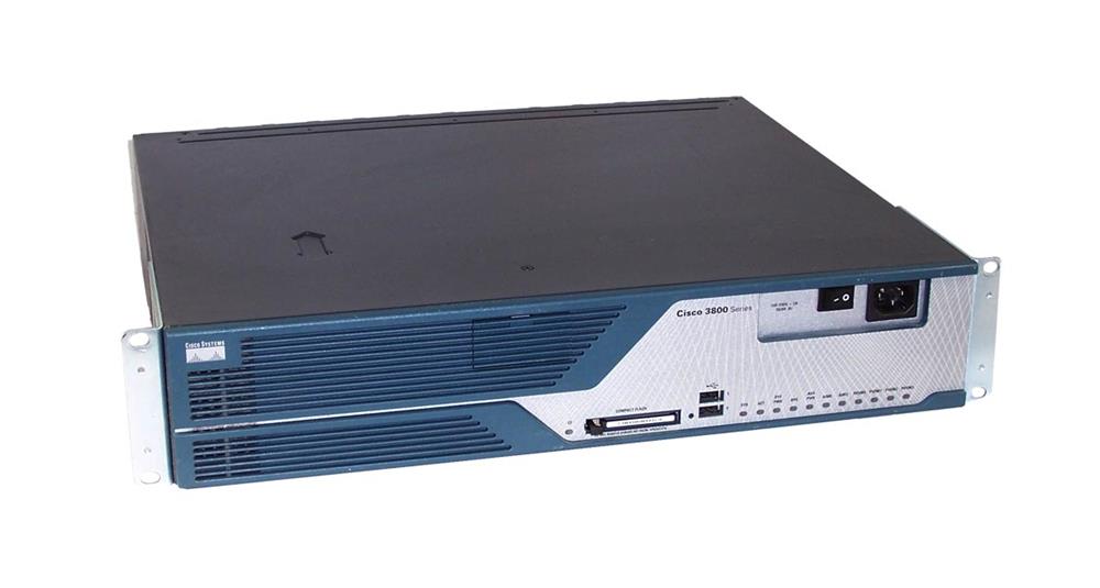CISCO3825-AA/K9 Cisco 3825 Integrated Services Router 4 x HWIC, 2 x AIM 2 x 10/100/1000Base-T LAN, 2 x USB, 2 x 10/100Base-TX LAN (Refurbished)