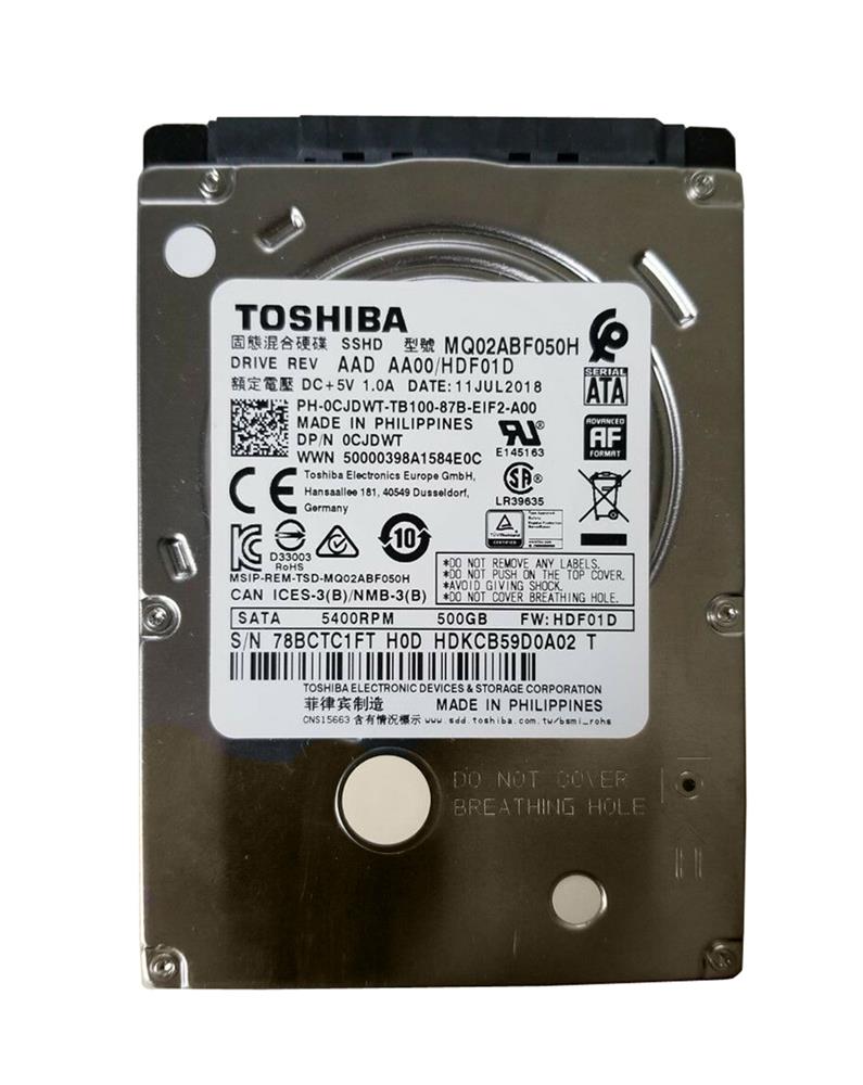 CJDWT Dell 500GB 5400RPM SATA 6Gbps 64MB Cache 8GB MLC SSD 2.5-inch Internal Hybrid Hard Drive