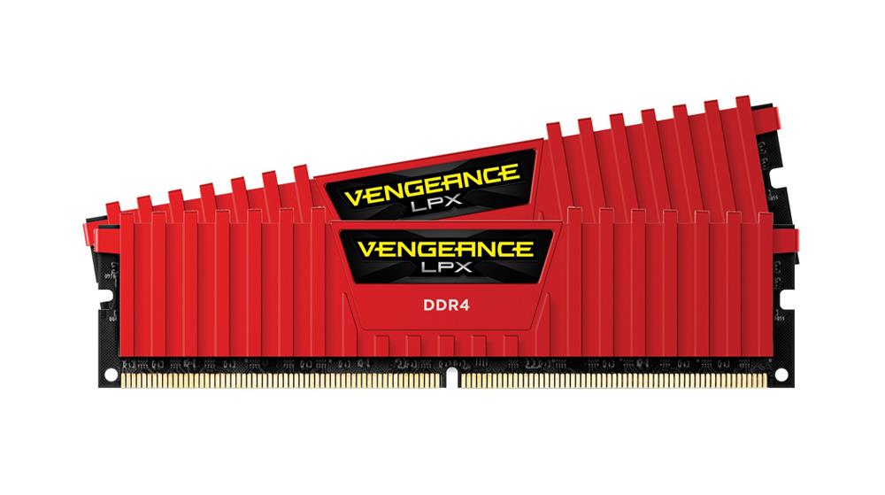 CMK32GX4M2B3200C16R Corsair Red Vengeance LPX 32GB (2 X 16GB) PC4-25600 DDR4-3200MHz non-ECC Unbuffered CL16 (16-18-18-36) 288-Pin DIMM 1.2V Memory