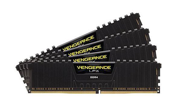 CMK32GX4M4A2400C16 Corsair Vengeance LPX 32GB Kit (4 X 8GB) PC4-19200 DDR4-2400MHz non-ECC Unbuffered CL16 (16-16-16-39) 288-Pin DIMM 1.2V Memory