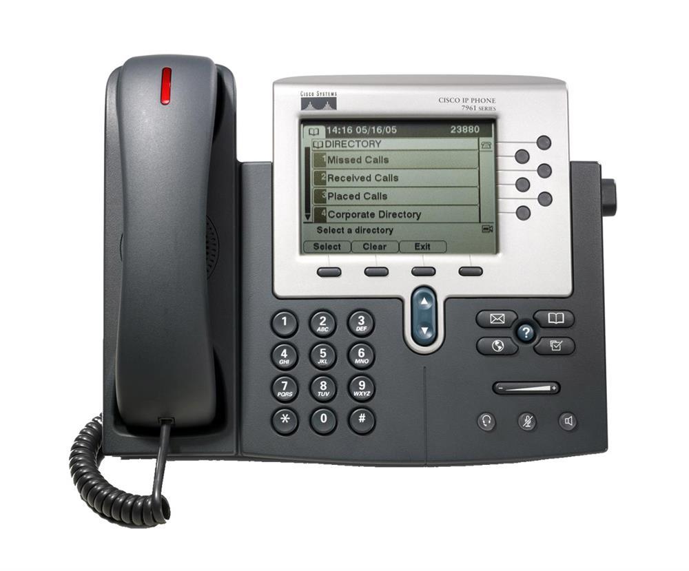 CP-7961G-CCME Cisco Unified 7961G IP Phone 2 x RJ-45 10/100/1000Base-T , Headset (Refurbished)