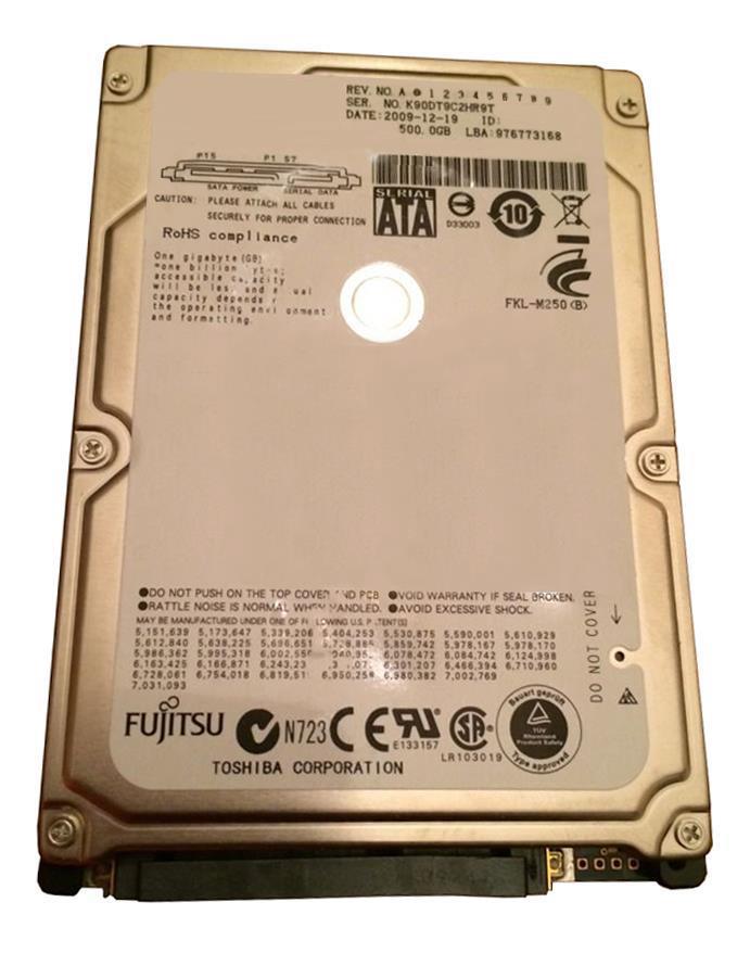 CP610526-XX Fujitsu 500GB 5400RPM SATA 3Gbps 2.5-inch Internal Hard Drive