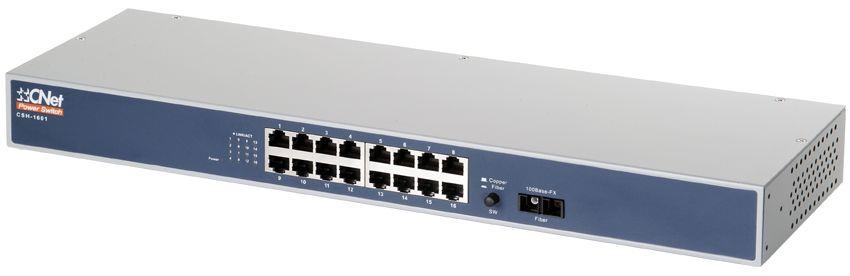CSH-1601 CNet 16-Ports 10/100Base-TX, 1 x 100Base-FX Fast Ethernet Switch (Refurbished)