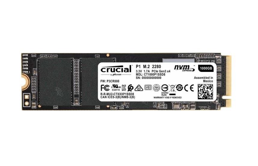 CT1000P1SSD8 Crucial P1 Series 1TB QLC PCI Express 3.0 x4 NVMe M.2 2280 Internal Solid State Drive (SSD)