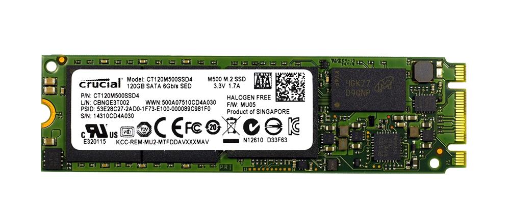 CT120M500SSD4 Crucial M500 Series 120GB MLC SATA 6Gbps M.2 2280 Internal Solid State Drive (SSD)