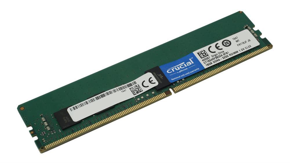 CT16G4RFS832A Crucial 16GB PC4-25600 DDR4-3200MHz Registered ECC CL22 288-Pin DIMM 1.2V Single Rank Memory Module