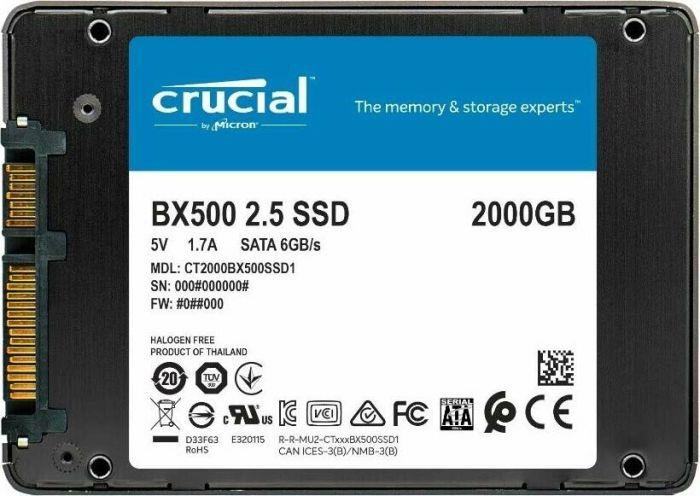 CT2000BX500SSD1 Crucial BX500 Series 2TB TLC SATA 6Gbps 2.5-inch Internal Solid State Drive (SSD)