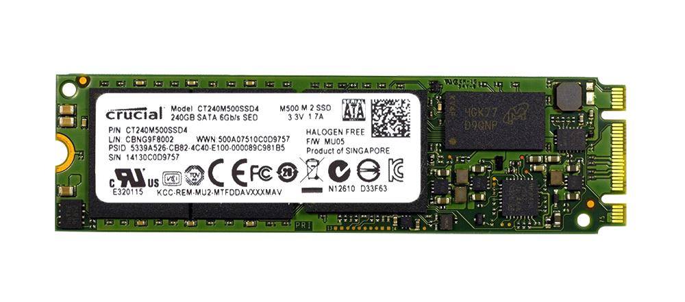 CT240M500SSD4 Crucial M500 Series 240GB MLC SATA 6Gbps M.2 2280 Internal Solid State Drive (SSD)