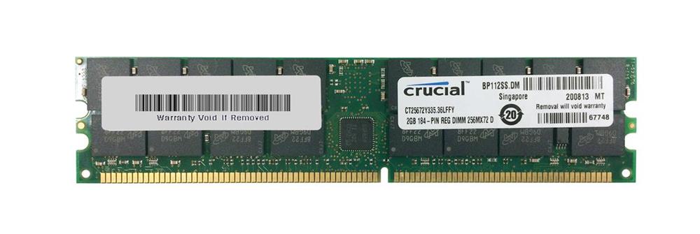 CT25672Y335.18VSA Crucial 2GB PC2700 DDR-333MHz Registered ECC CL2.5 184-Pin DIMM 2.5V Memory Module