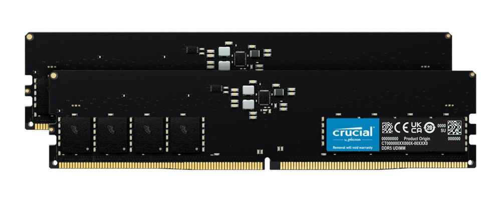 CT2K16G56C46U5 Crucial 32GB Kit (2 X 16GB) PC5-44800 DDR5-5600MHz Non-ECC Unbuffered CL46 288-Pin DIMM 1.1V Dual Rank Memory Module
