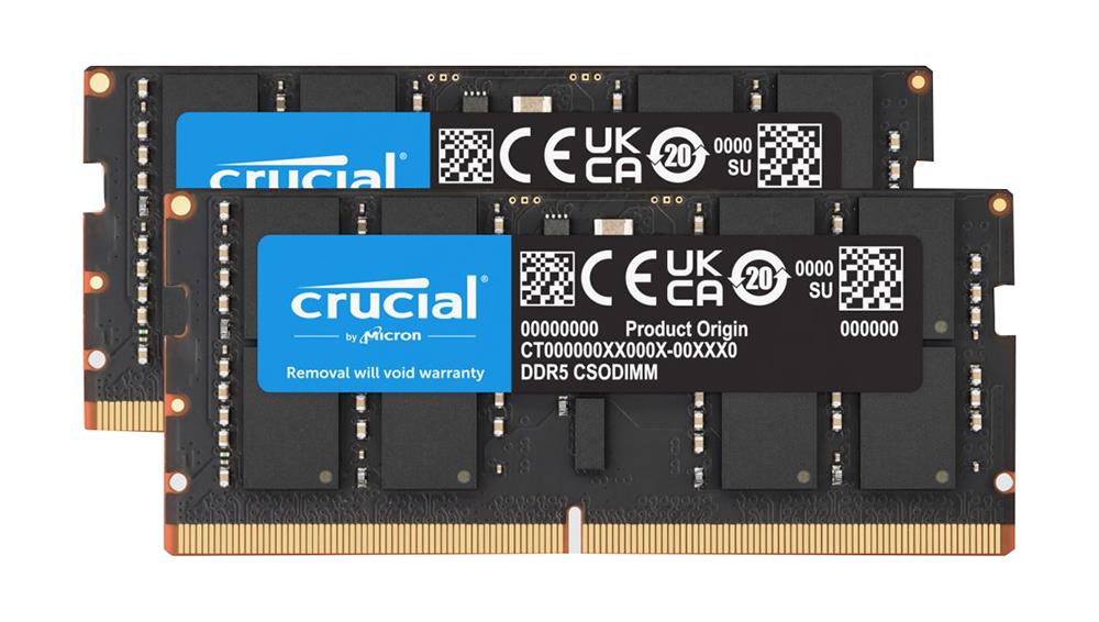 CT2K16G64C52CS5 Crucial 32GB Kit (2 x 16GB) PC5-51200 DDR5-6400Mhz CL52 262-Pin CSoDIMM 1.1V Memory