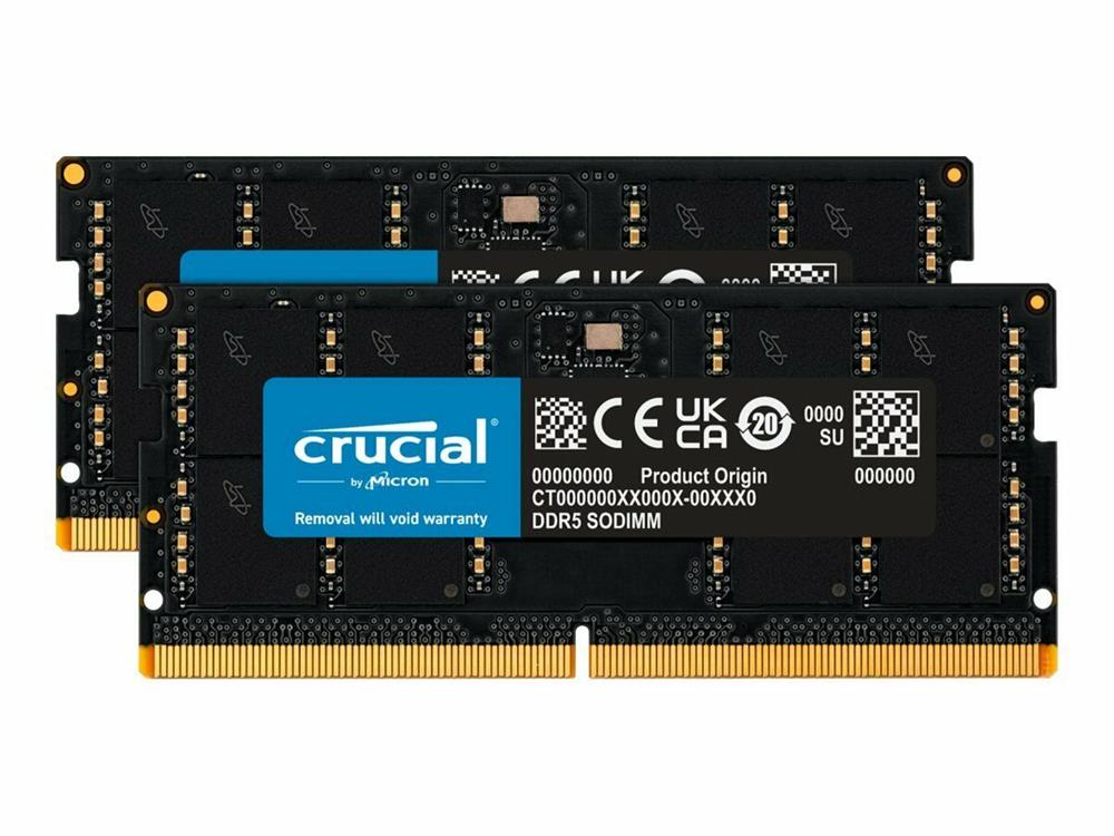 CT2K32G48C40S5 Crucial 64GB Kit (2 X 32GB) PC5-38400 DDR5-4800MHz non-ECC Unbuffered CL40 288-Pin SODIMM 1.1V Dual Rank Memory