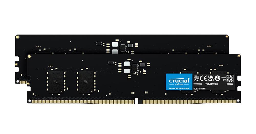 CT2K32G48C40U5 Crucial 64GB Kit (2 X 32GB) PC5-38400 DDR5-4800MHz non-ECC Unbuffered CL40 288-Pin DIMM 1.1V Dual Rank Memory