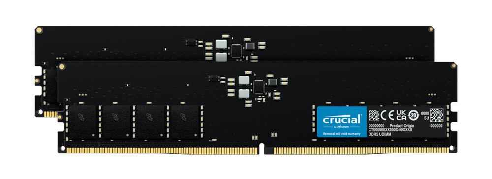 CT2K32G56C46U5 Crucial 64GB Kit (2 x 32GB) PC5-44800 DDR5-5600MHz Non-ECC Unbuffered CL46 288-Pin DIMM 1.1V Single Rank Memory Module
