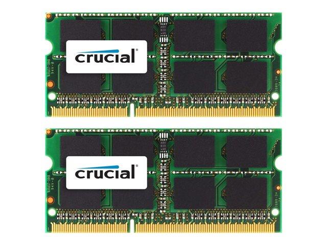 CT2K4G3S1339M Crucial 8GB Kit (2 X 4GB) PC3-10600 DDR3-1333MHz non-ECC Unbuffered CL9 204-Pin SoDimm Memory
